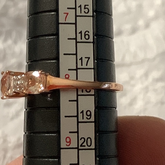 Natural Morganite 1.07 carat Designer 14k Rose Gold over Sterling Size 5 & 8 - Picture 13 of 15